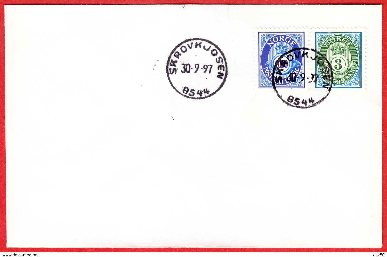 NORWAY -  8544 SKROVKJOSEN - (Nordland County) - Last Day/postoffice Closed On 1997.09.30 - Local Post Stamps