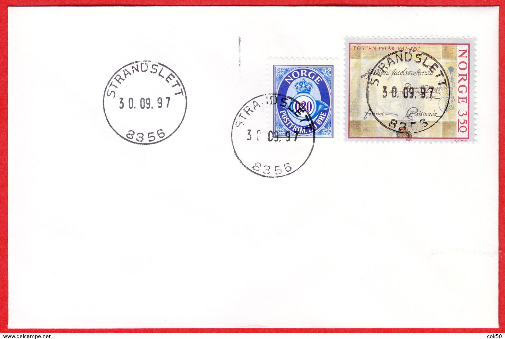 NORWAY -  8356 STRANDSLETT - 24 MmØ - (Nordland County) - Last Day/postoffice Closed On 1997.09.30 - Emisiones Locales