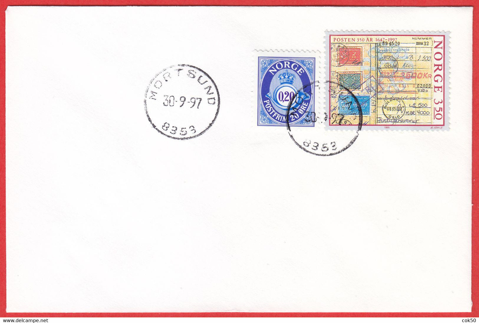 NORWAY -  8353 MORTSUND - (Nordland County) - Last Day/postoffice Closed On 1997.09.30 - Local Post Stamps