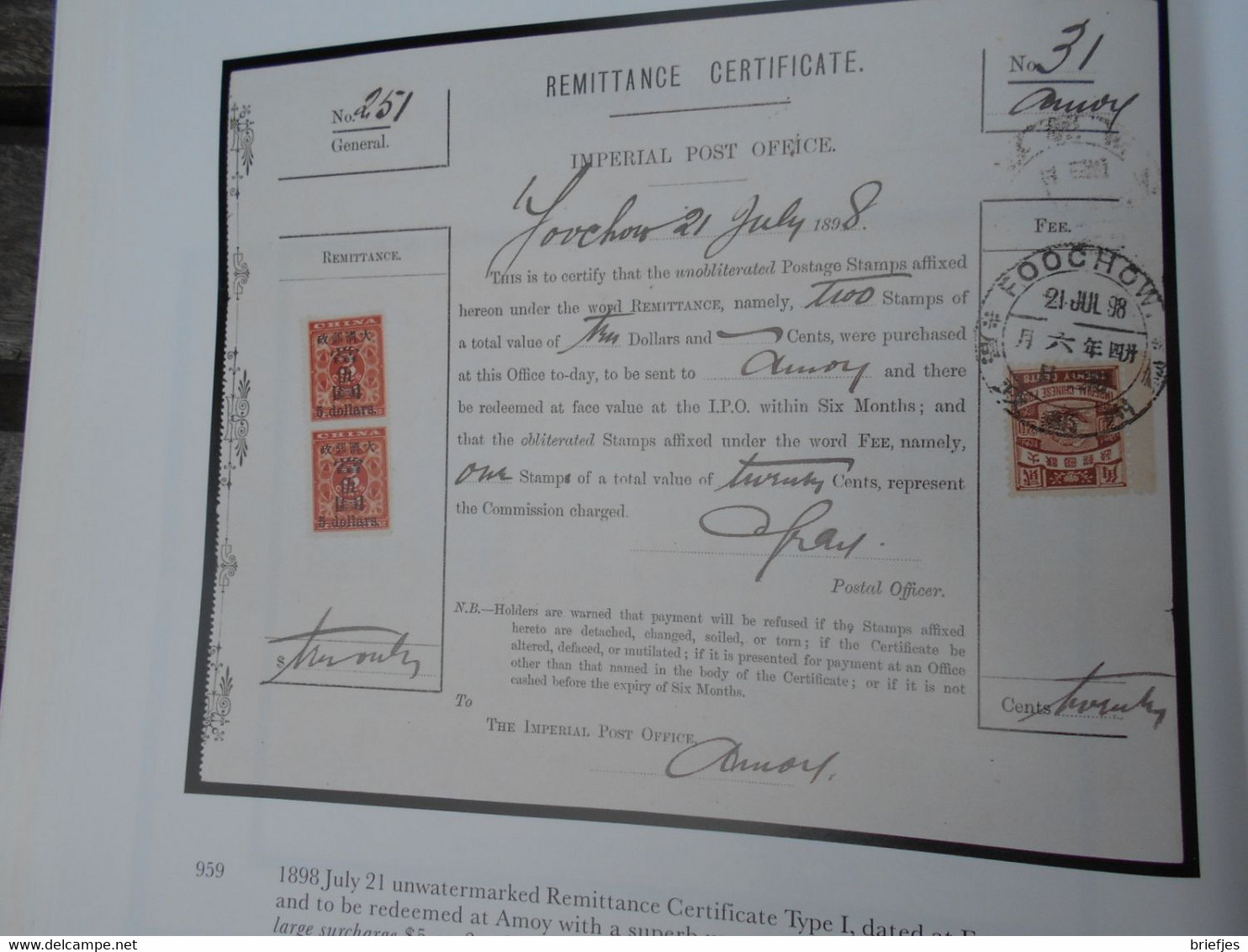 Red Revenue On Cover Largest Specialized Collection Ever,  Described In Detail Auction Catalogue 1996 Sotheby's (111) - Andere