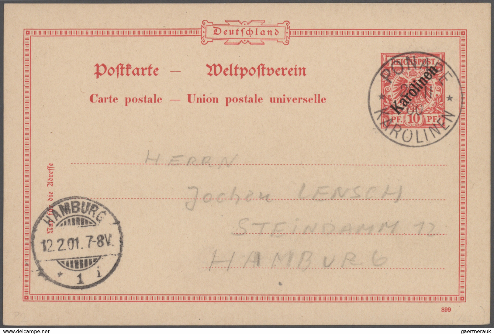 Deutsche Kolonien: 1899/1915, saubere Ganzsachen-Sammlung von China bis Togo mit ca. 300 Stück teils