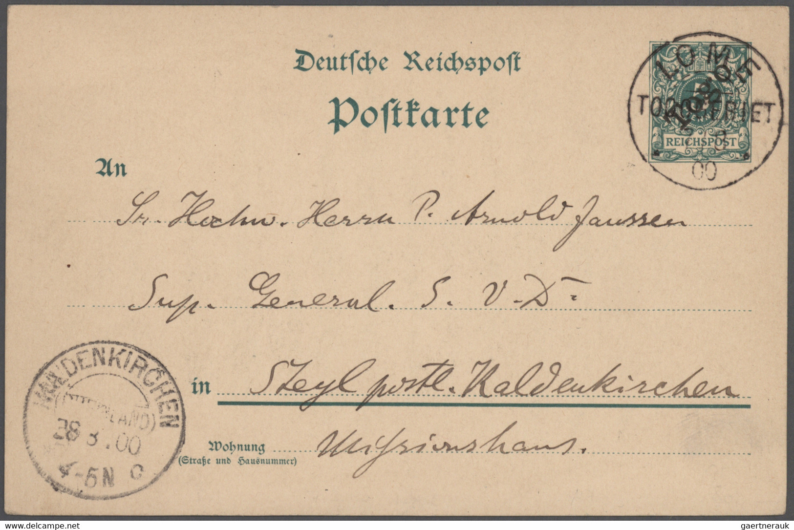 Deutsche Kolonien: 1899/1915, saubere Ganzsachen-Sammlung von China bis Togo mit ca. 300 Stück teils