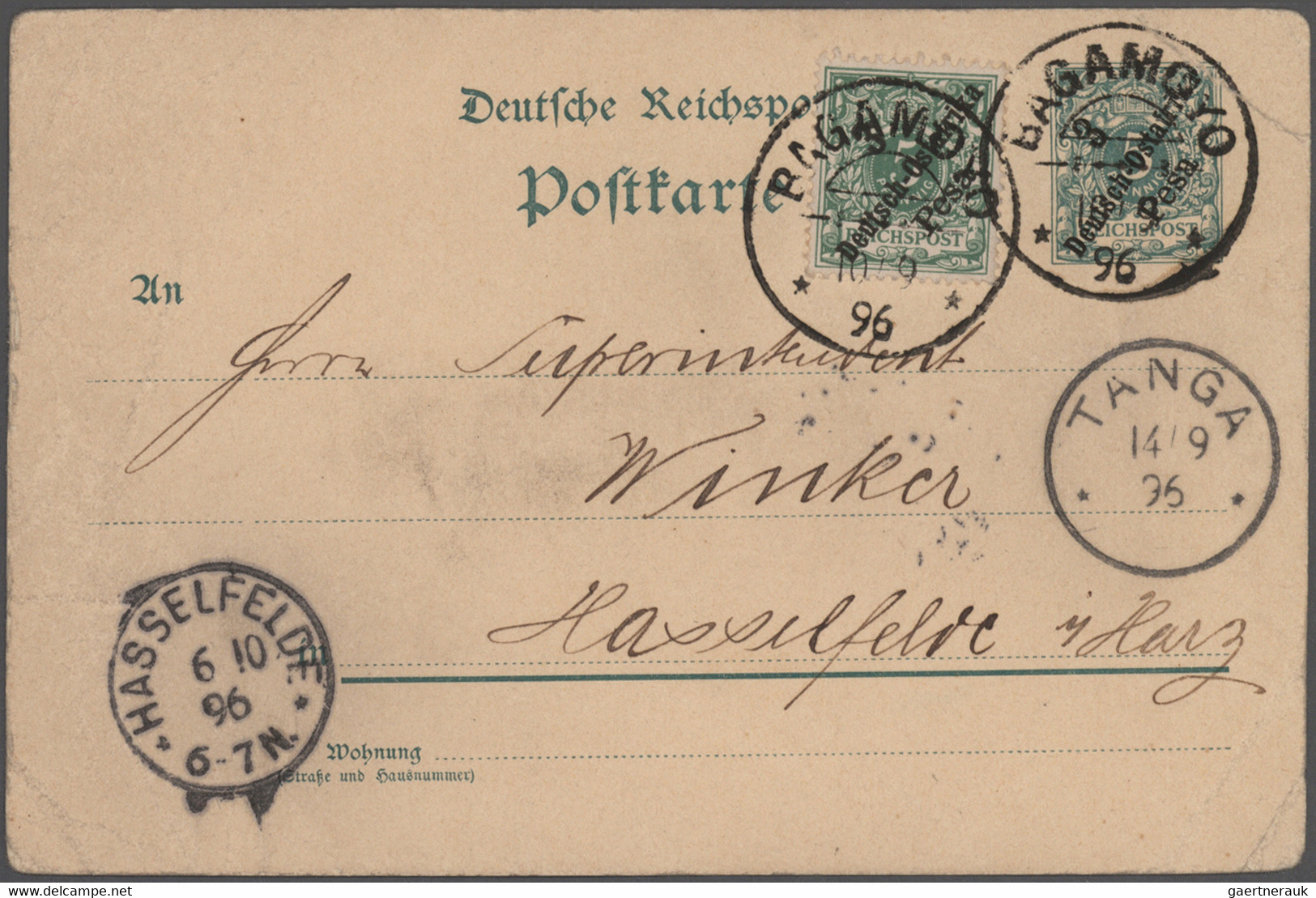 Deutsche Kolonien: 1899/1915, saubere Ganzsachen-Sammlung von China bis Togo mit ca. 300 Stück teils