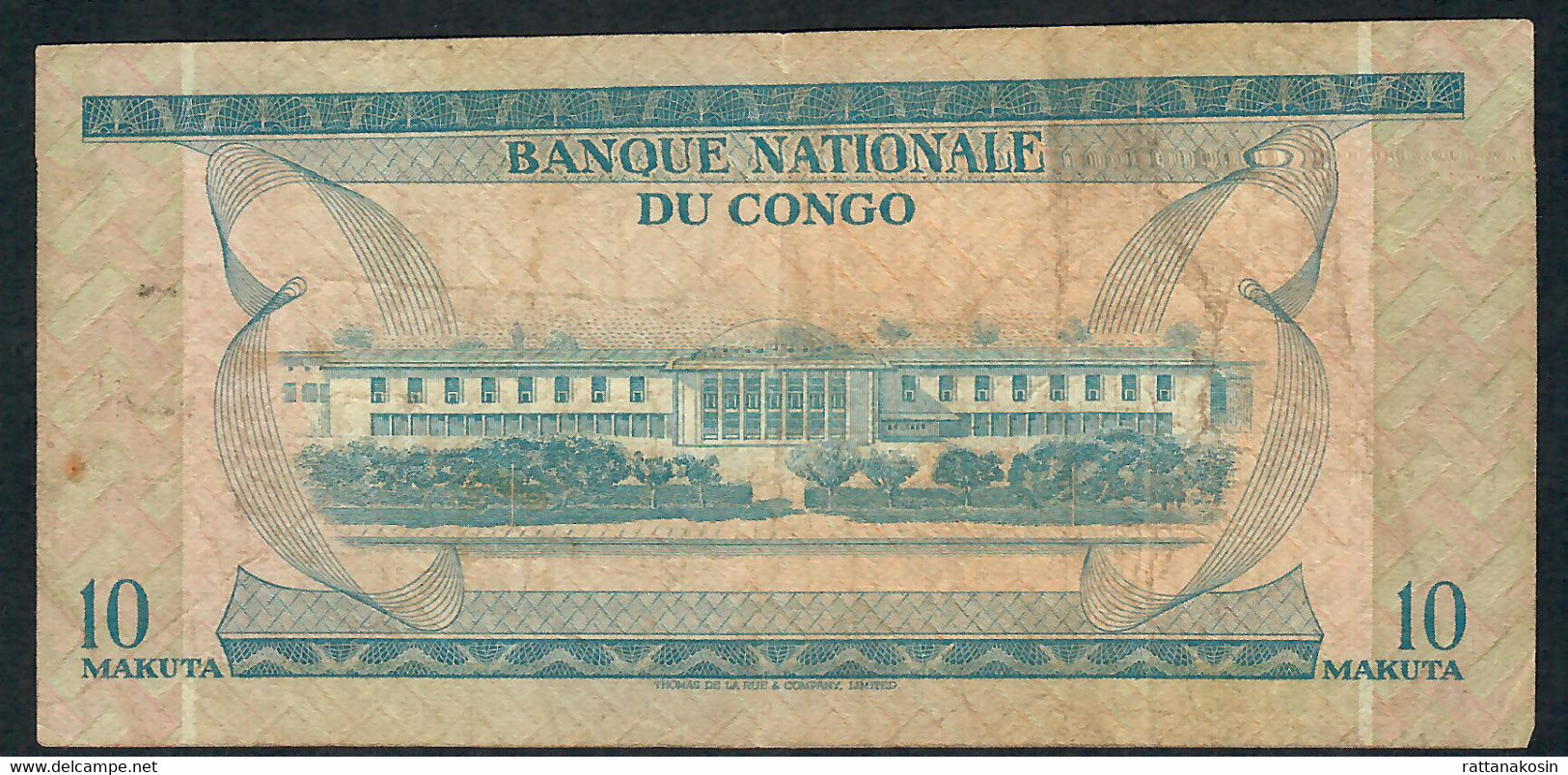 CONGO DEMOCRATIC REPUBLIC P9 10 MAKUTA 1.9.1968  VF    NO P.h. - Democratic Republic Of The Congo & Zaire