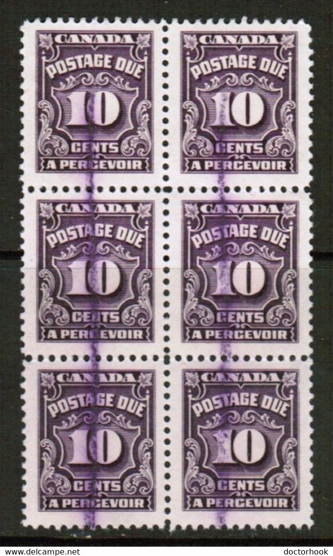CANADA  Scott # J 20 VF USED BLK. 6 (Stamp Scan # 781) - Postage Due
