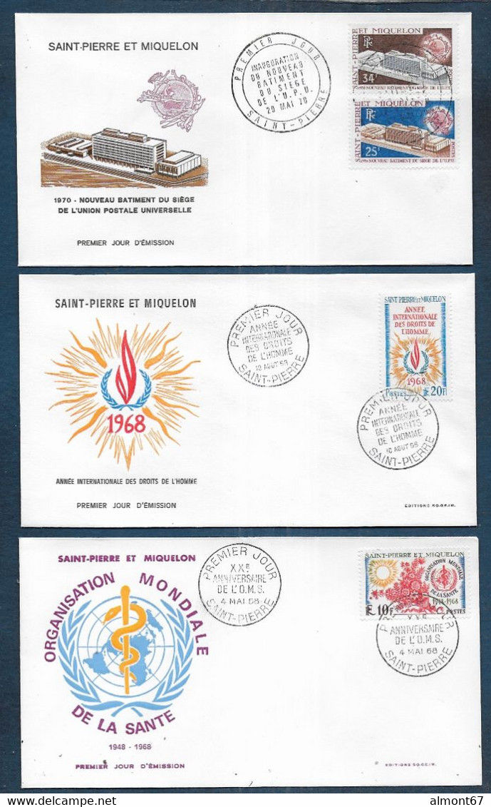 St Pierre Et Miquelon - 7 Enveloppes 1er Jour - FDC