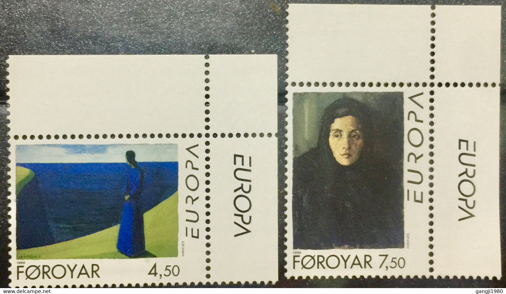 FAROE ISLANDS  1996 MNH STAMP ON EUROPA,FAMOUS WOMEN  2 DIFFERENT  STAMPS - Islas Faeroes