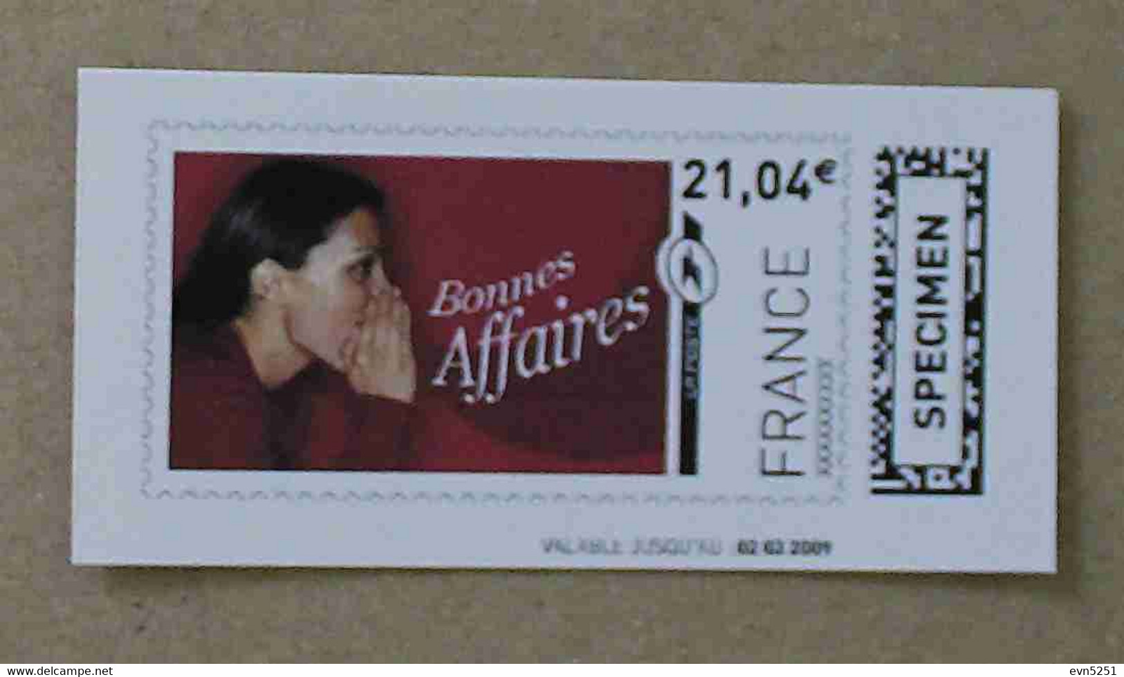 Ti02-02 : SPECIMEN - Bonnes Affaires, Femme 20.00 €  +  21.04 € (autoadhésifs / Autocollants) - Specimen