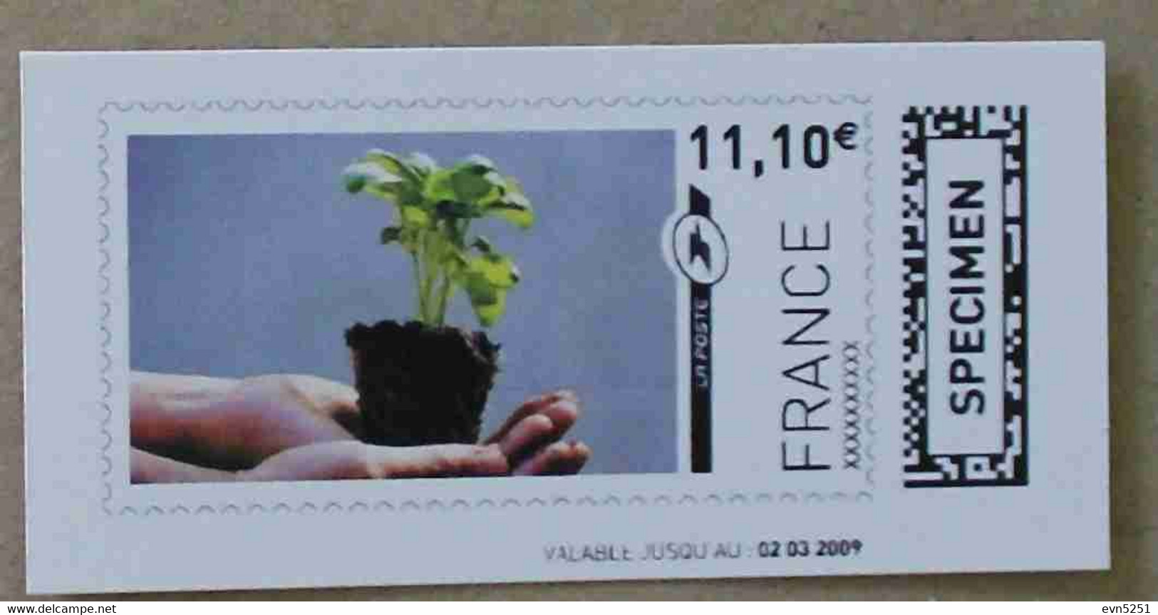 Ti02-02 : SPECIMEN - Plante, Mains 11.00 €  +  11.10 € (autoadhésifs / Autocollants) - Specimen