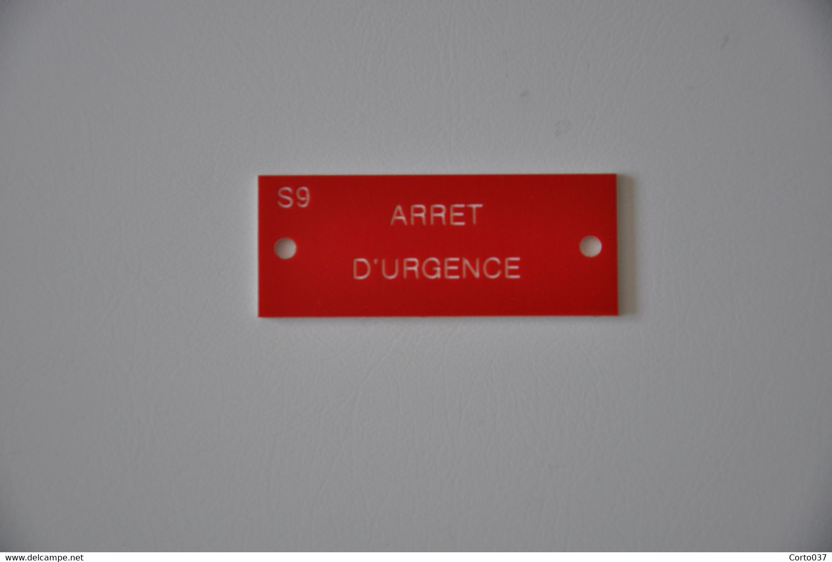 Plaque D'avertissement 'Arrêt D'urgence' - Enameled Signs (after1960)