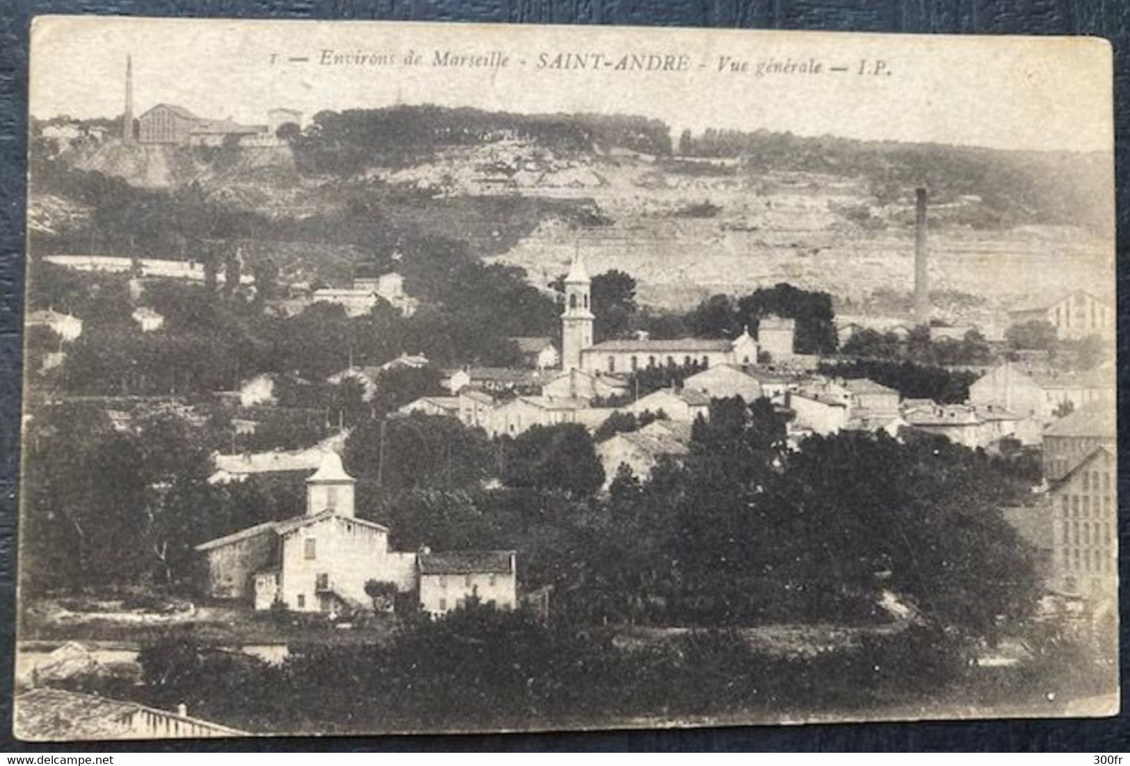 CPA MARSEILLE SAINT ANDRE VUE GENERALE (13 Bouches Du Rhône ) 1918 Animée EGLISE MAISONS - Saint Barnabé, Saint Julien, Montolivet