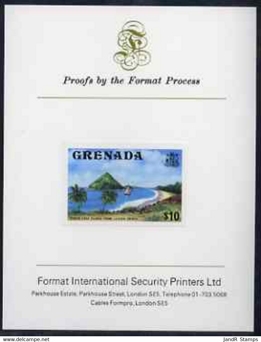 Grenada 1975 Sugar Loaf Island $10 Imperf Proof Format International Proof Card (as SG 668) - Grenada (1974-...)