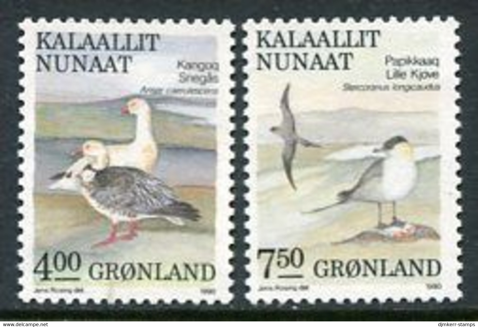 GREENLAND 1990 Birds IV MNH / **.  Michel 199-200 - Ungebraucht