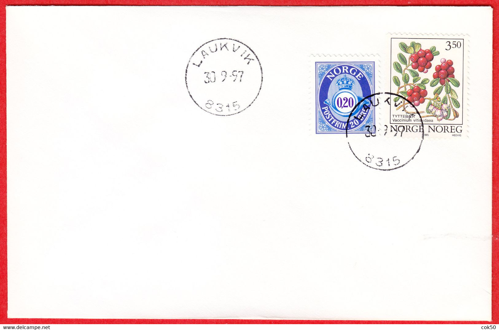 NORWAY -  8315 LAUKVIK - (Nordland County) - Last Day/postoffice Closed On 1997.09.30 - Local Post Stamps