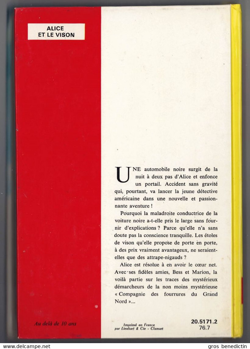 Hachette - Idéal Bibliothèque - Caroline Quine - "Alice Et Le Vison" - 1976 - #Ben&Alice - #Ben&IB - Ideal Bibliotheque