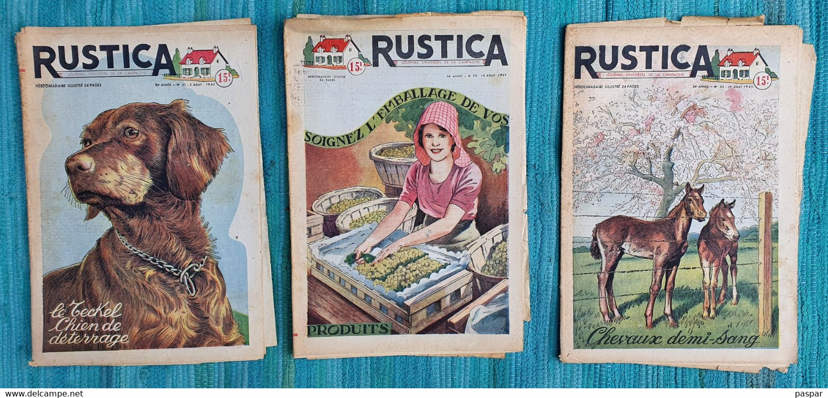 RUSTICA Lot De 3 Revues 1951 N° 31, 32, 33 - Tuinieren