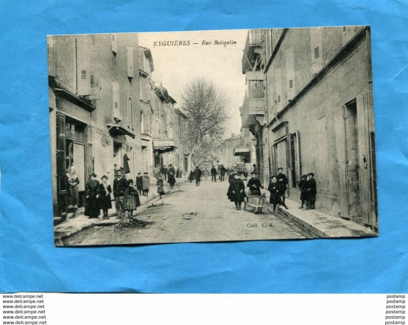 Eyguières - Rue Boisgelin-beau Plan Très  Animé -café-commerces- -années 1900-10-édition L A - Eyguieres