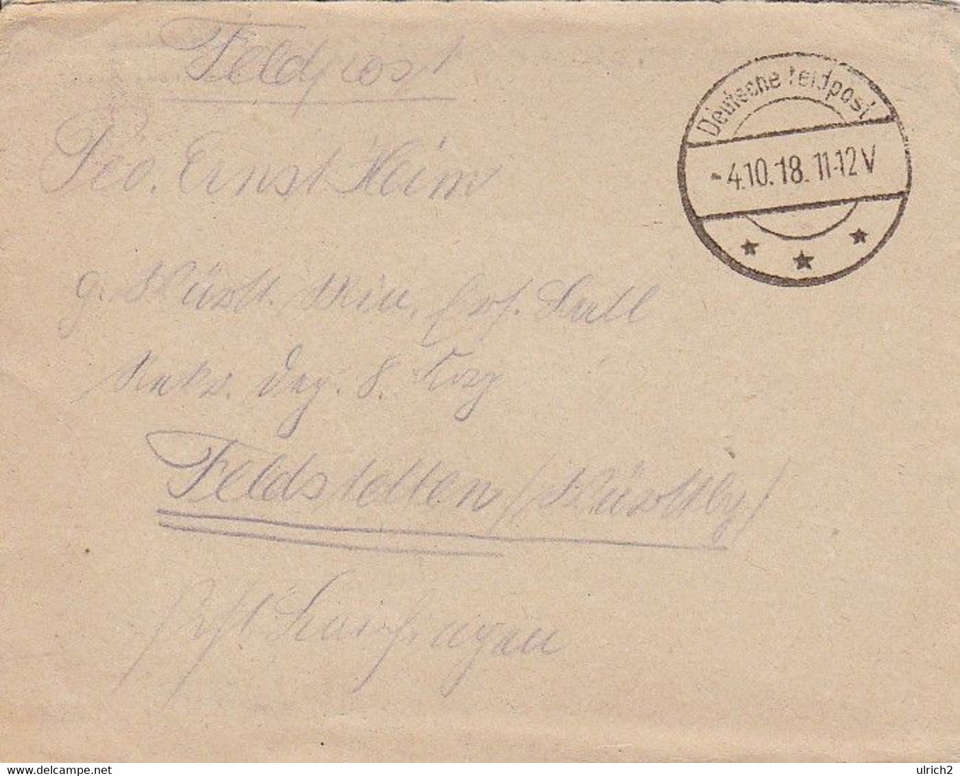 Feldpostbrief Mit Inhalt - Feldpost 985 Nach Feldstetten - 1918 (56725) - Lettres & Documents