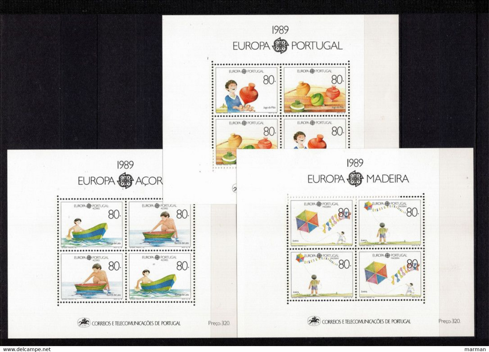 PORTOGALLO+AZZORRE+MADERA Foglietti Europa CEPT 1989 - Unused Stamps