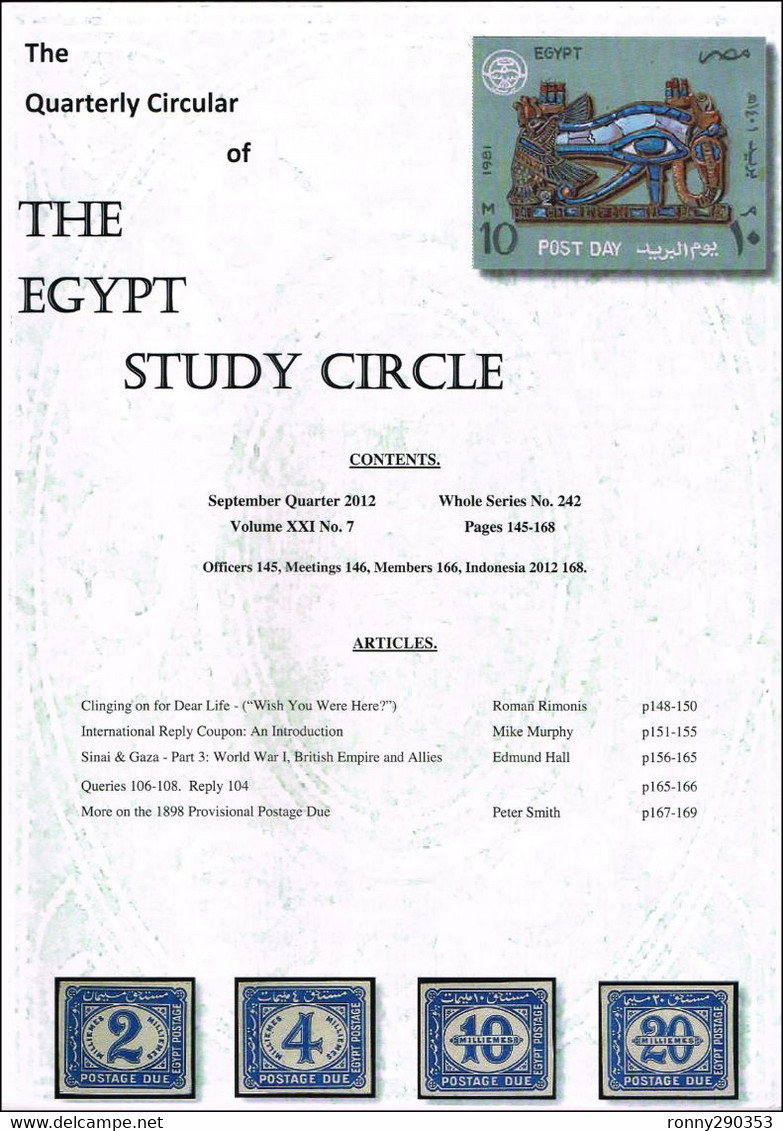 The Quarterly Circular Of The Egypt Study Circle - Autres & Non Classés