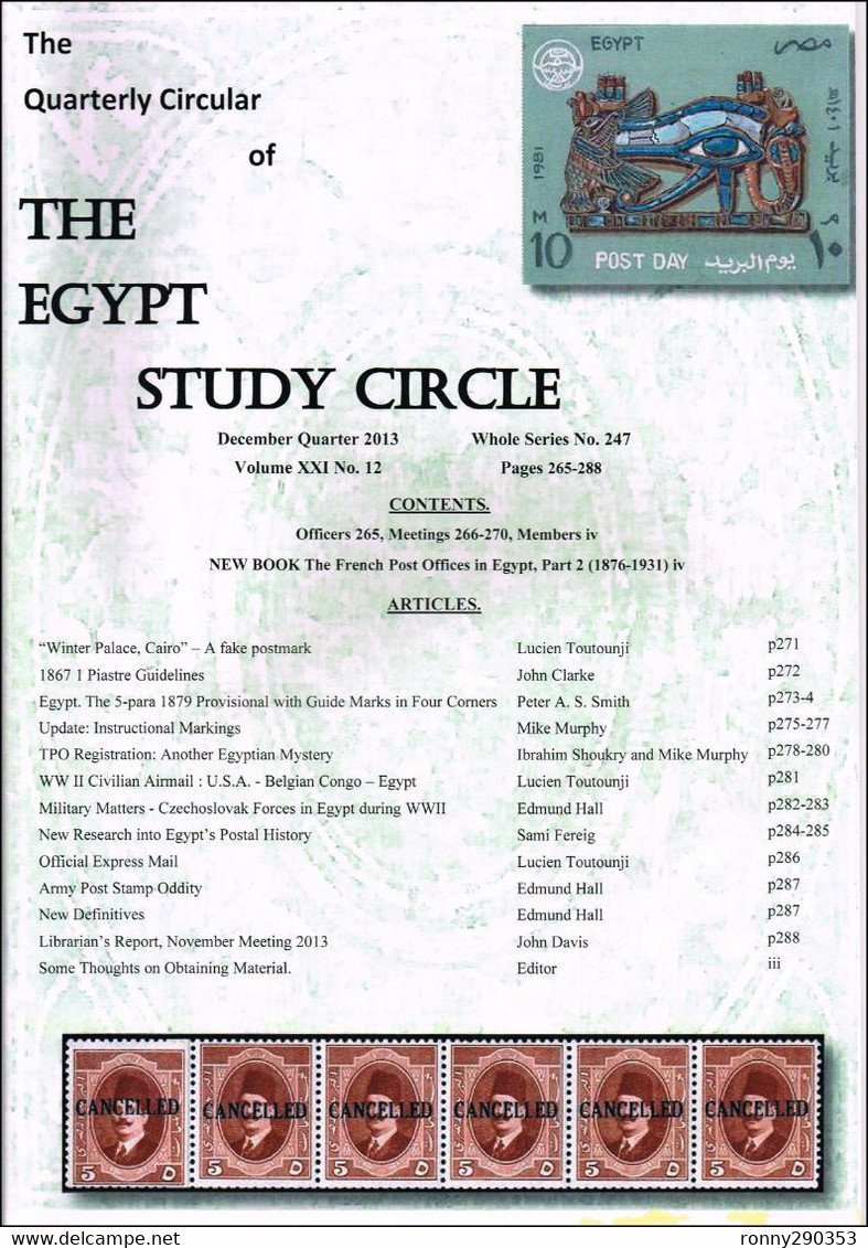 The Quarterly Circular Of The Egypt Study Circle - Autres & Non Classés