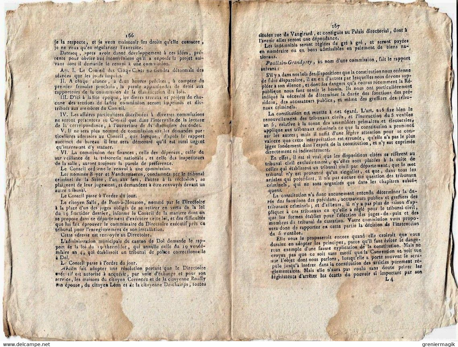 Journal Des Débats Et Lois Brumaire An VI 1797 Général Bonaparte Rastadt/Amnistie Délits Militaires/Combat Du 11 Octobre - Newspapers - Before 1800