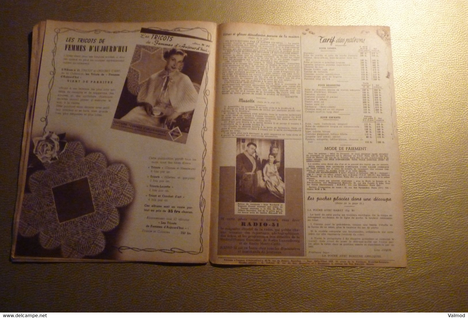 Femme d'Aujourd'hui N° 333 du 20 Septembre 1951 - Patrons non inclus.