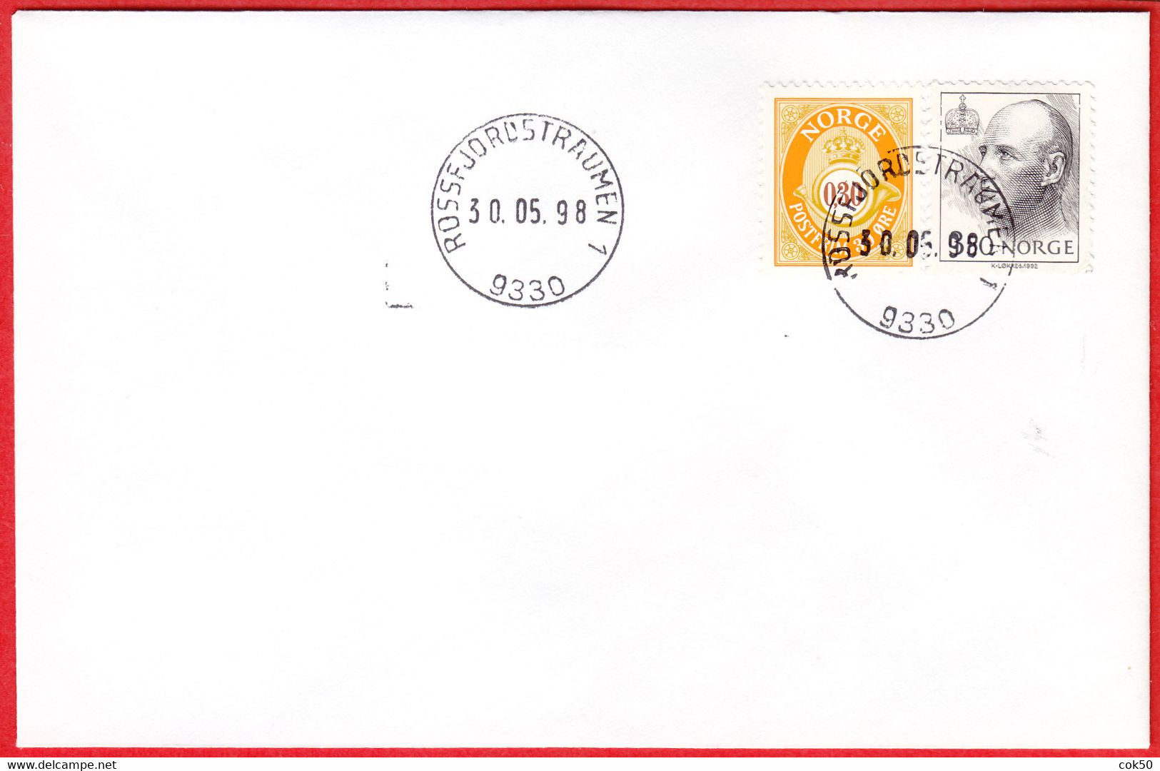 NORWAY -  9330 ROSSFJORDSTRAUMEN 1 - 24 MmØ - (Troms County) - Last Day/postoffice Closed On 1998.05.30 - Local Post Stamps