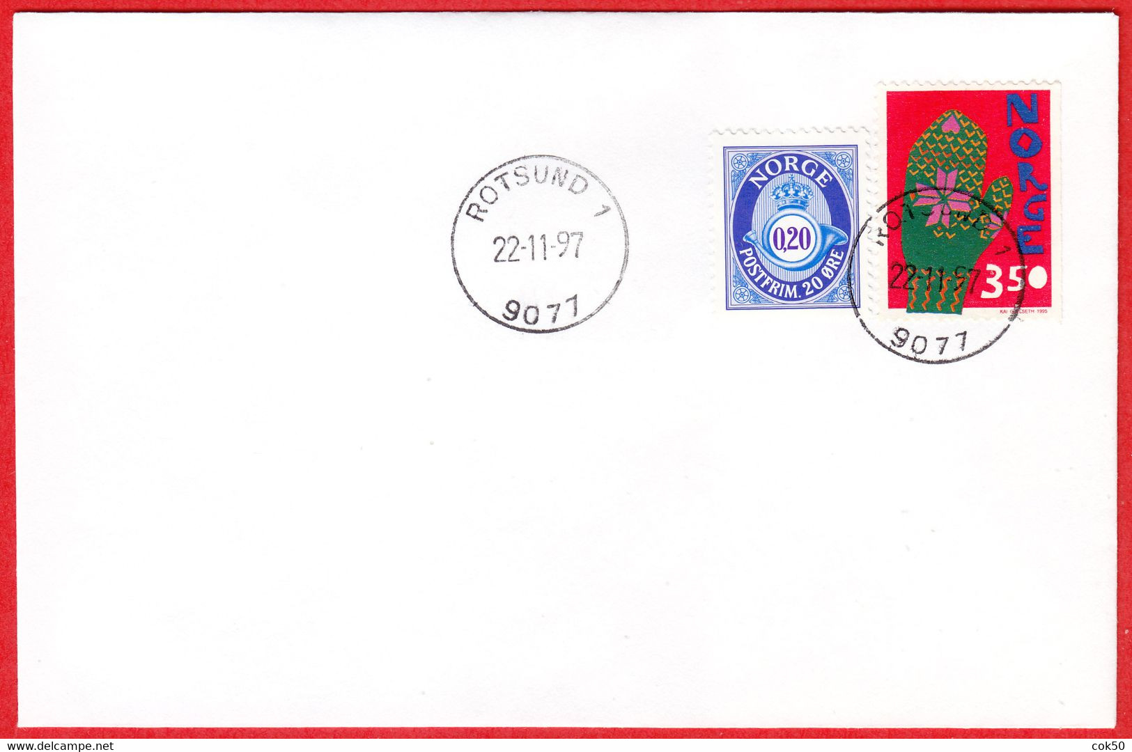 NORWAY -  9077 ROTSUND 1 (Troms County) - Last Day/postoffice Closed On 1997.11.22 - Lokale Uitgaven
