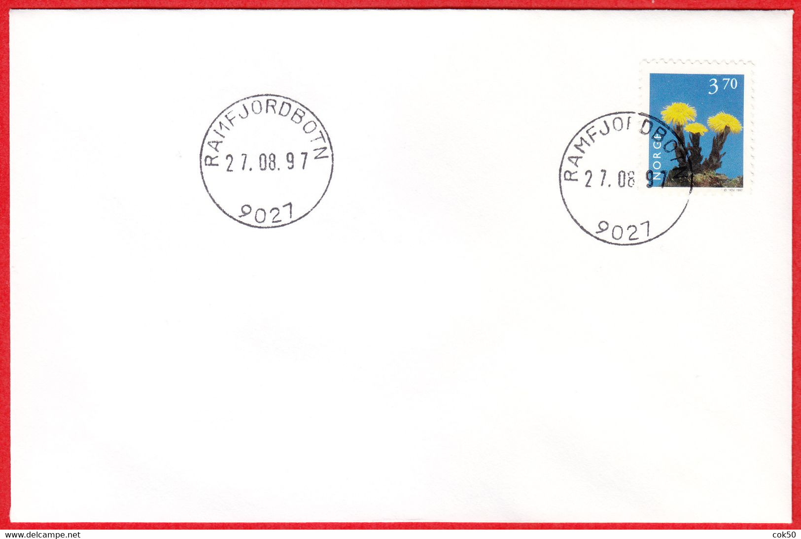 NORWAY -  9027 RAMFJORDBOTN - 24 MmØ - (Troms County) - Last Day/postoffice Closed On 1997.08.27 - Local Post Stamps
