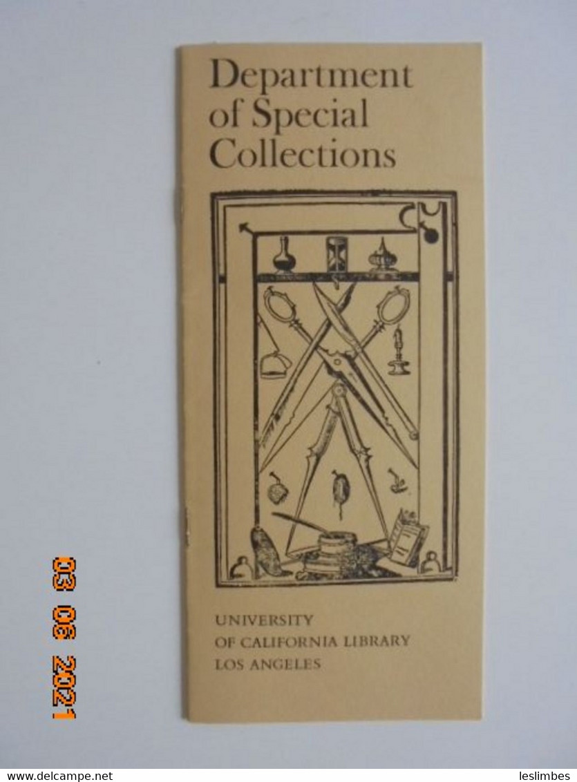 Department Of Special Collections University Of California Library Los Angeles  UCLA - Books On Collecting