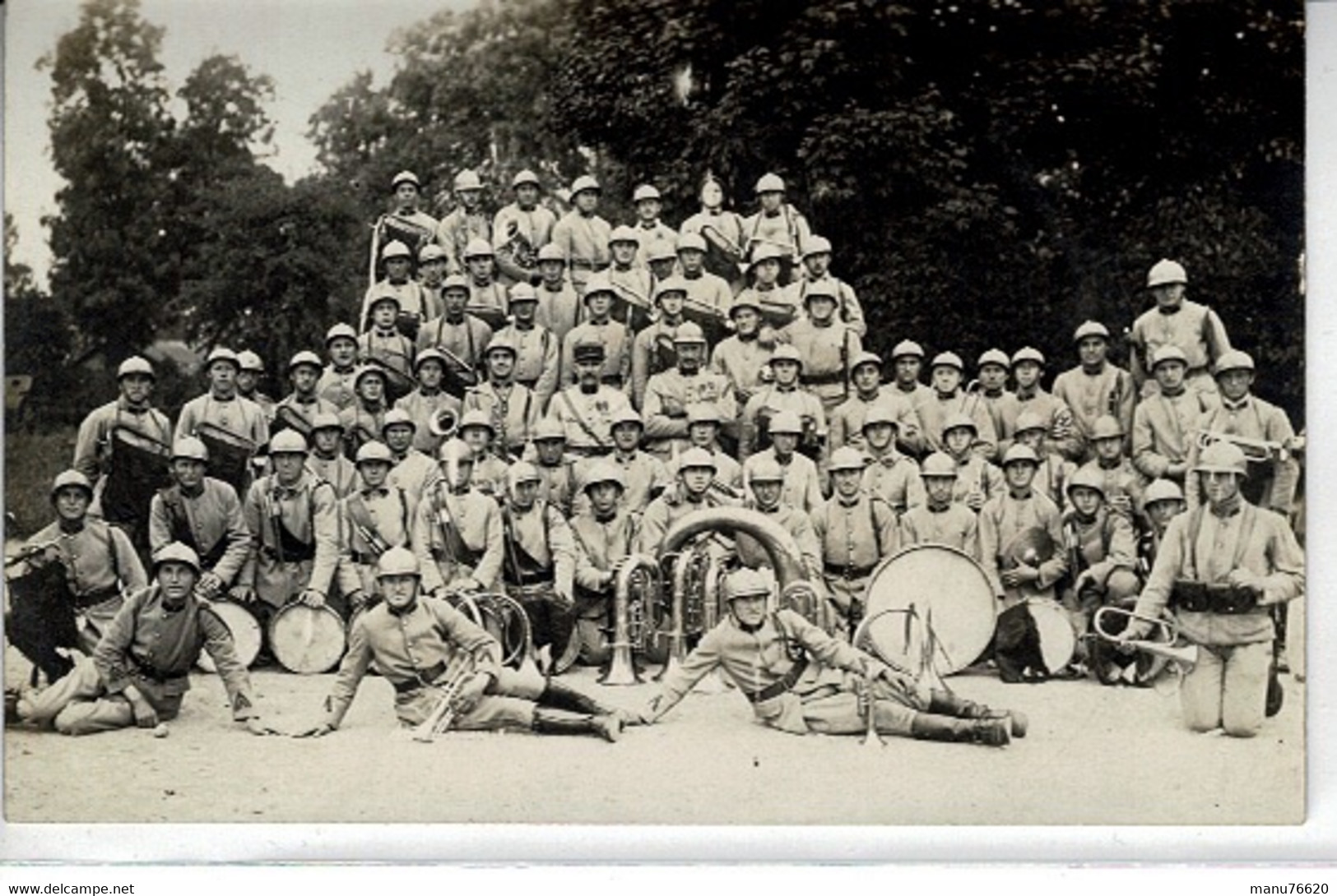 CPA, Carte Photo : Fanfare Militaire , 3 ème Génie (musique) ARRAS - Otros & Sin Clasificación