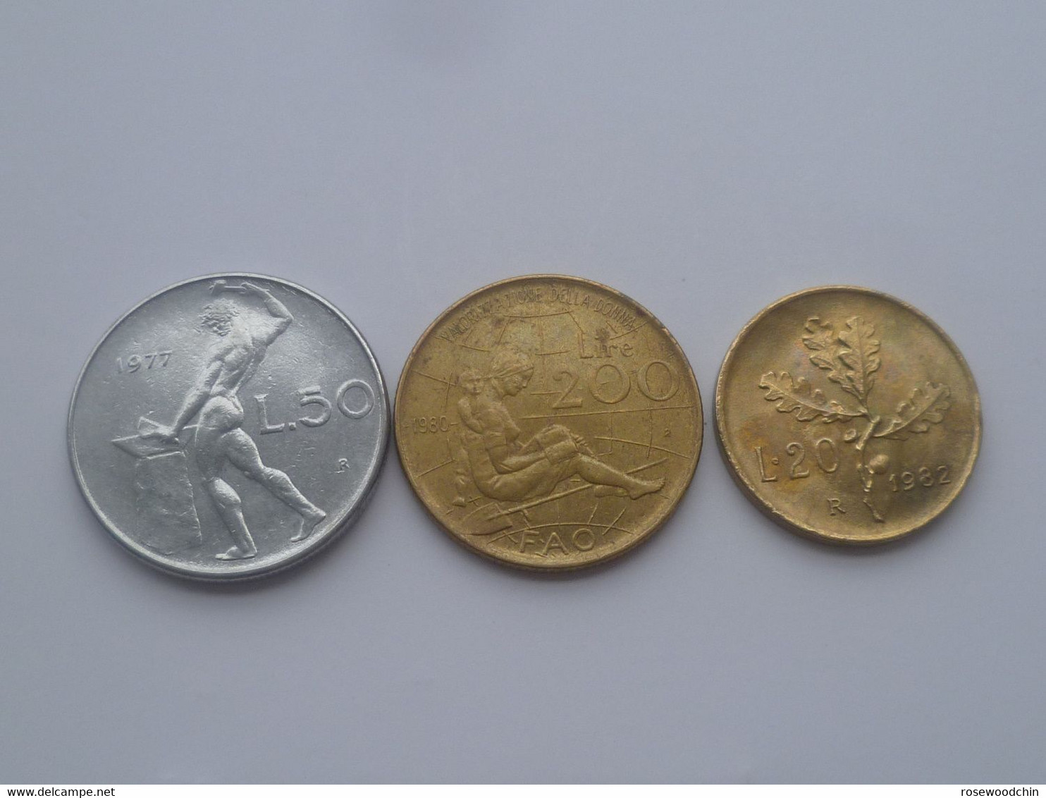Vintage ! One Lot Of 3 Italy 1970/7782 Repvbblica Italiana Coin (#133-B) - Andere & Zonder Classificatie