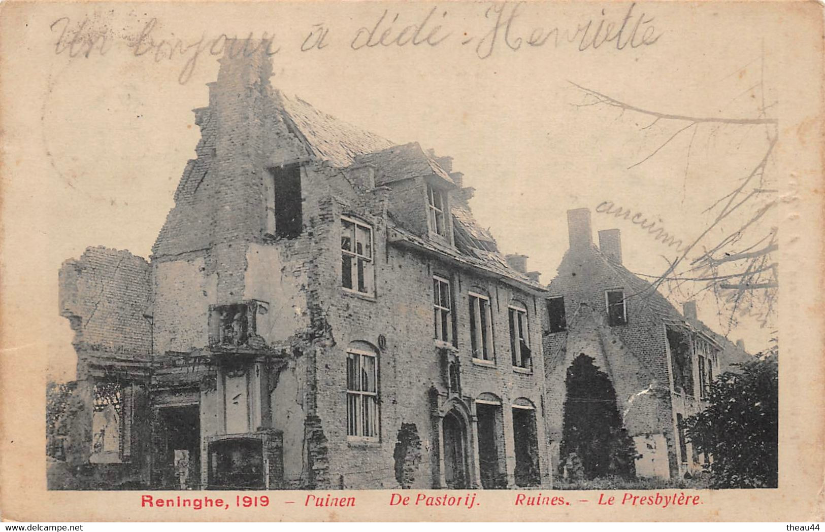 ¤¤    -   BELGIQUE   -  RENINGHE   - Ruines   -  Le Presbytère        -  ¤¤ - Lo-Reninge