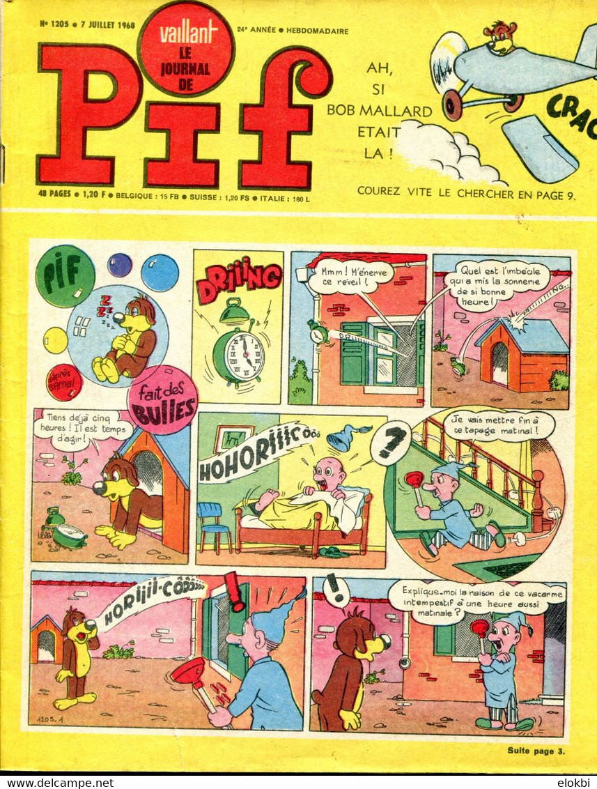 Vaillant Journal De Pif N°1205 - Récit Complet De Bob Mallard Et Puchon "Opération B.D.F." - Vaillant