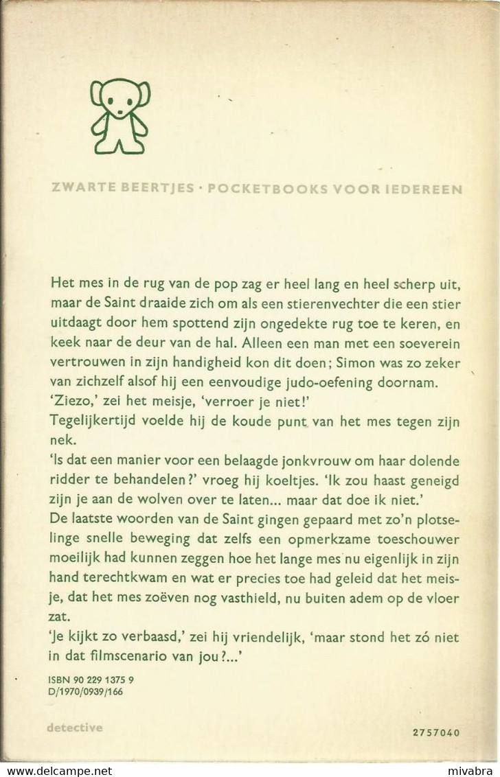 DE SAINT EN DE PRAATJESMAKERS - LESLIE CHARTERIS - ZWARTE BEERTJES N° 1375 BRUNA - Detectives & Espionaje