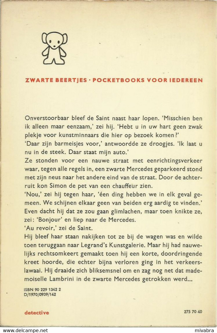 DE SAINT EN DE KUNSTMINNAARS - LESLIE CHARTERIS - ZWARTE BEERTJES N° 1342 -  BRUNA - Private Detective & Spying