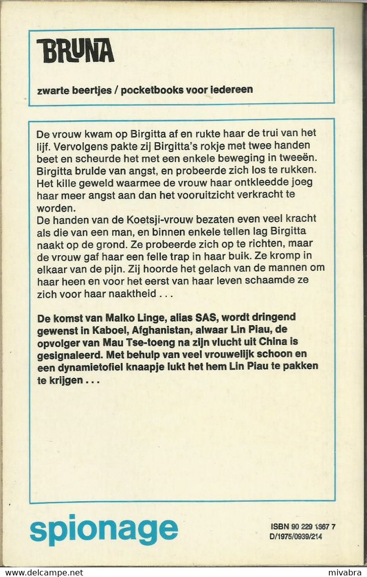 SAS DE MAN UIT KABUL - GERARD DE VILLIERS - ZWARTE BEERTJES N° 1667 -  BRUNA ( MALKO LINGE ) - Private Detective & Spying