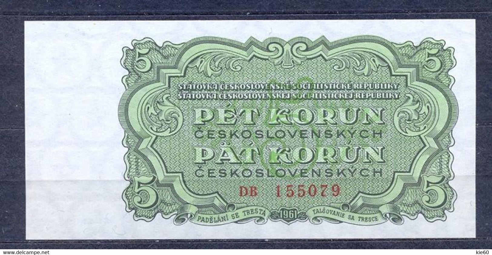 Czechoslovakia  - 1961 -  5 Koron    ..P82a..UNC - Czechoslovakia