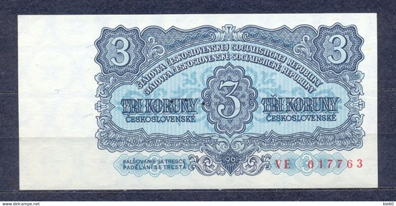 Czechoslovakia  - 1961 -  3 Koron    ..P81as..UNC..specimen - Tschechoslowakei