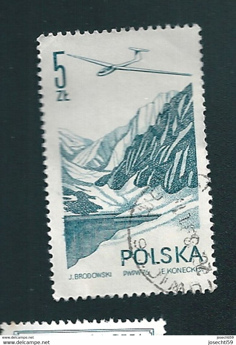 N° 55 PA55 Poste Aérienne Planeurs  Aéronautique Timbre   Pologne Oblitéré 5 Zt Polska 1976 - Oblitérés