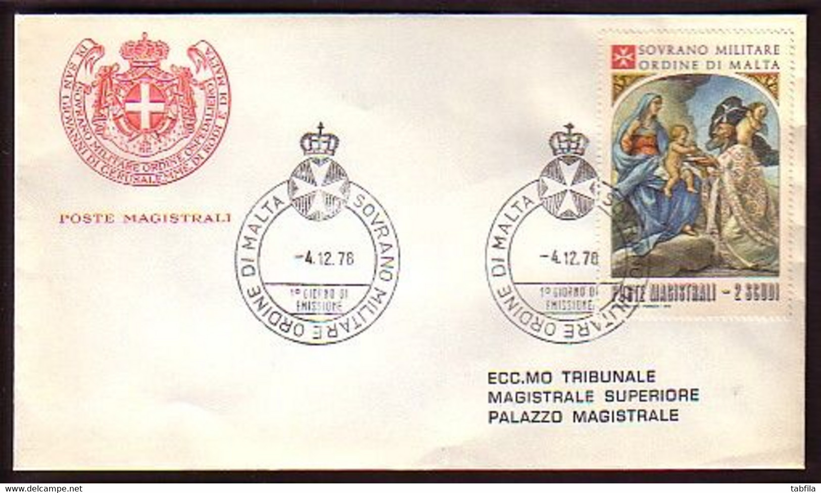 MALTA (Ordre De ) - 1978 - Les Mages Offrent Des Cadeaux à L'enfant   - FDC - Voyage - Malte (Ordre De)