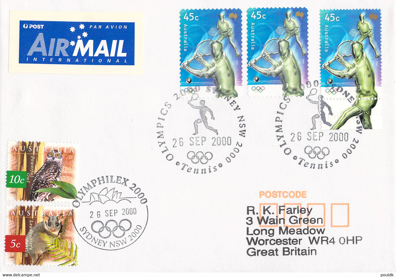 Australia Cover 2000 Sydney Olympic Games - Tennis (G132-38) - Estate 2000: Sydney