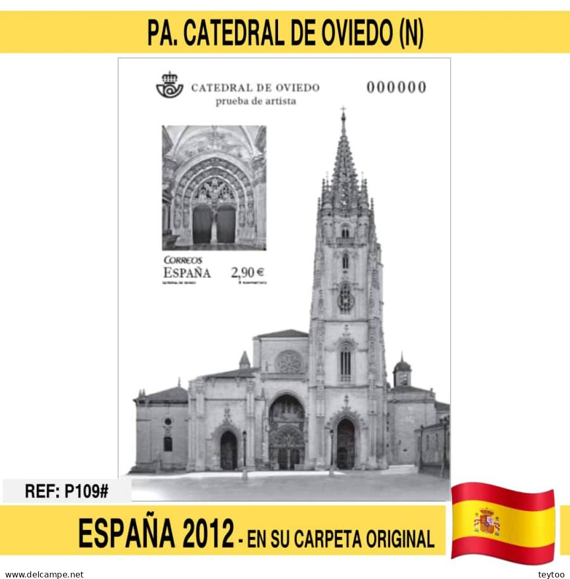 P0109# España 2012. PA. Prueba Catedral De Oviedo (N) - Probe- Und Nachdrucke