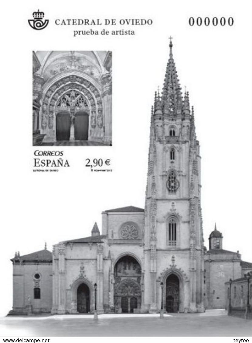 P0109# España 2012. PA. Prueba Catedral De Oviedo (N) - Probe- Und Nachdrucke