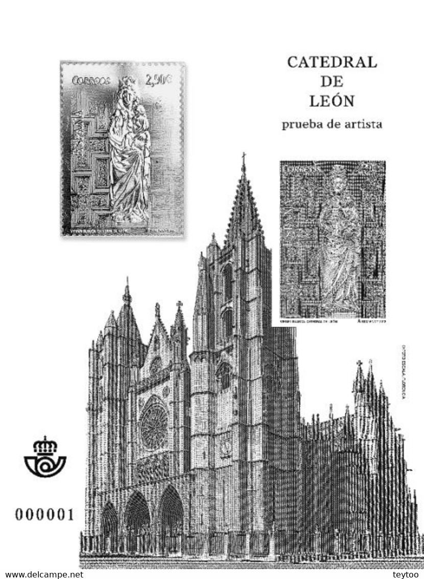 P0110# España 2012. [PA] Prueba Catedral De León + Sello De Plata (N) - Proofs & Reprints