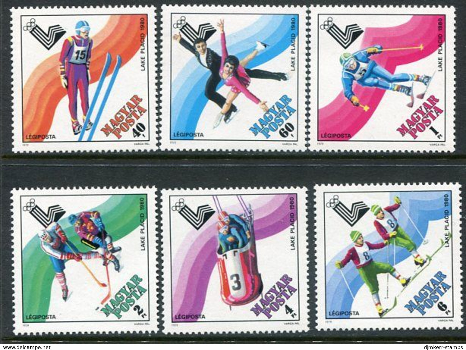 HUNGARY 1979 Winter Olympics MNH / **.  Michel 3390-95 - Unused Stamps