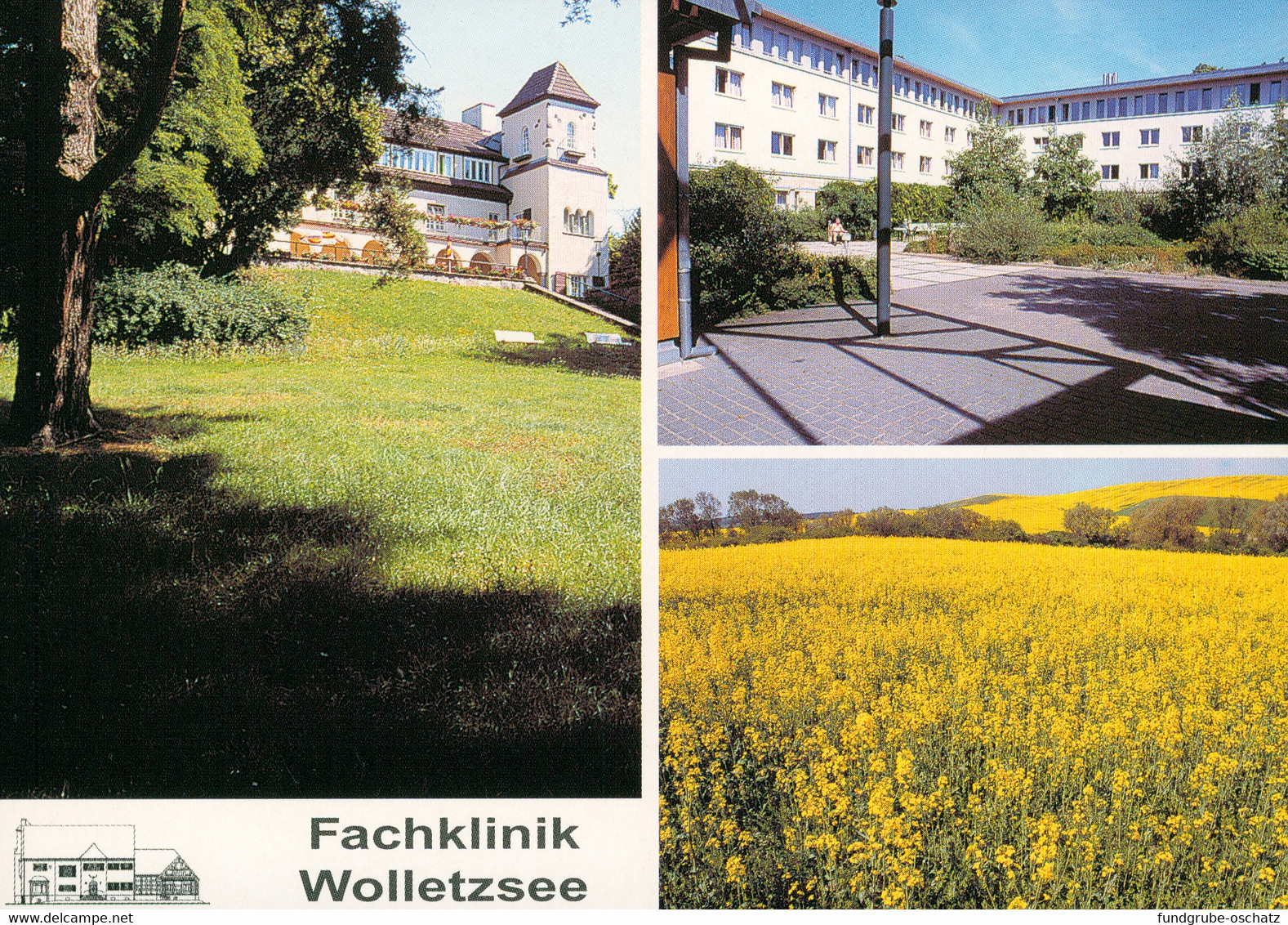 AK Angermünde OT Wolletz Fachklinik Wolletzsee Altes Jagdschloss Klinik Neubau Rapsfeld Uckermark - Angermuende