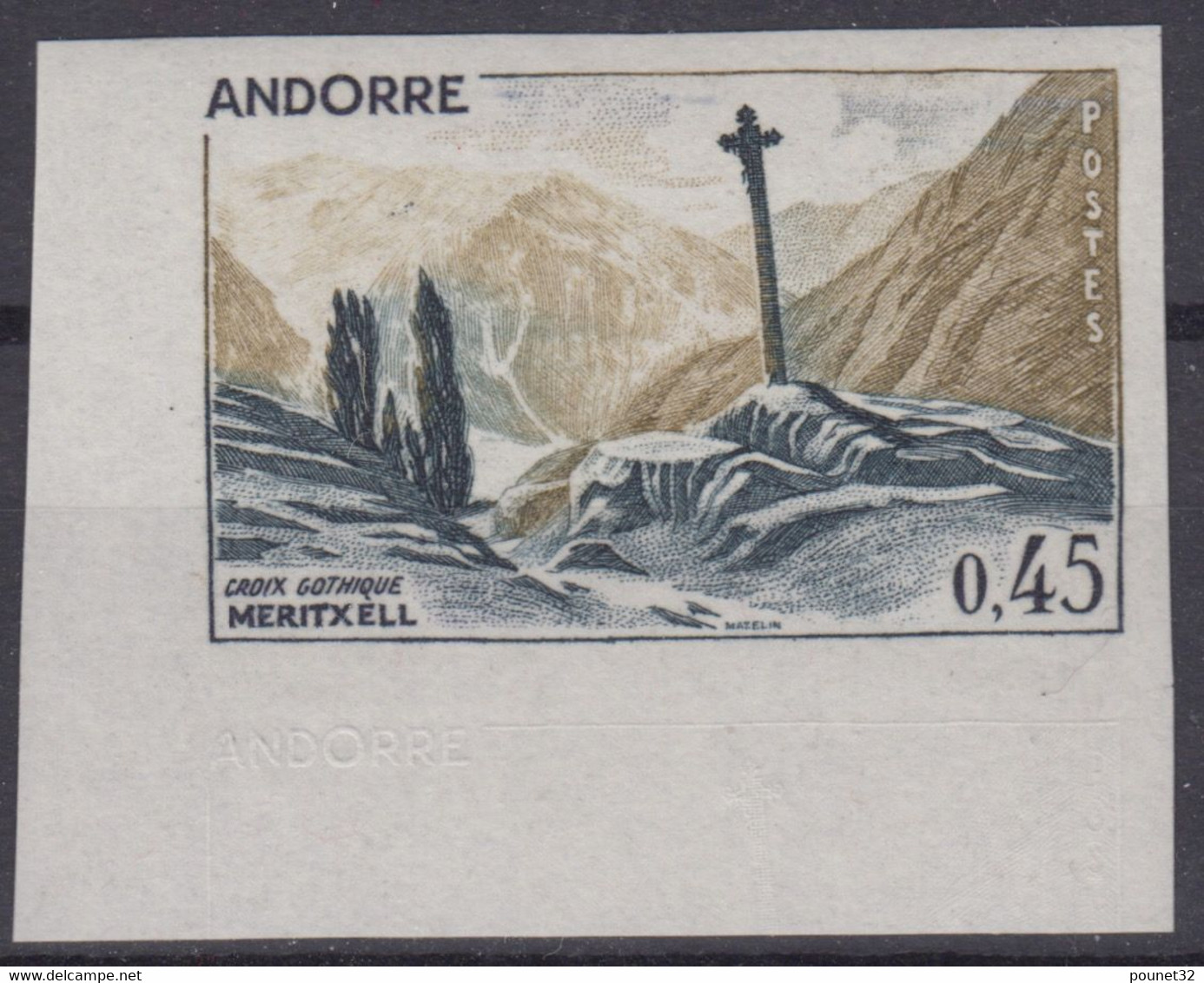 ANDORRE : MERITXELL N° 204a NON DENTELE NEUF ** GOMME SANS CHARNIERE - Ungebraucht