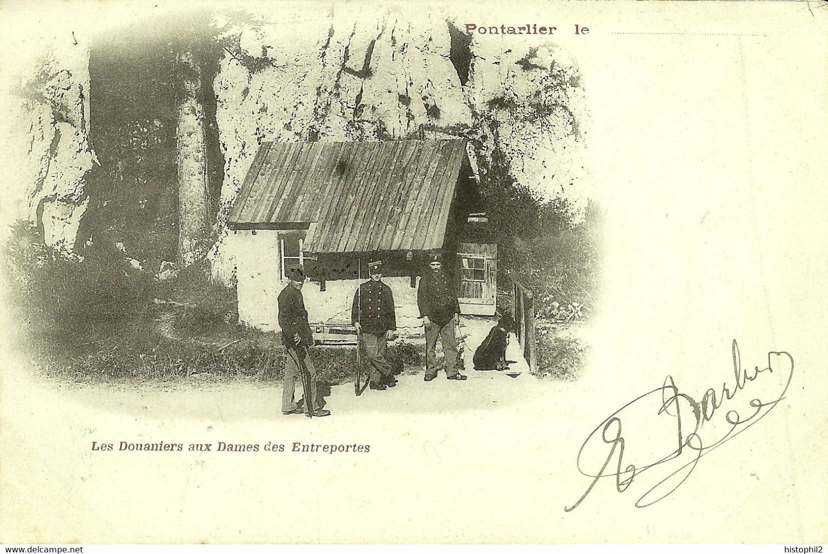 Pontarlier Les Dames Des Entreportes 3 Douaniers Devant Leur Cabane Carte éditée Par Tissot écrite En Janvier 1901 - Pontarlier